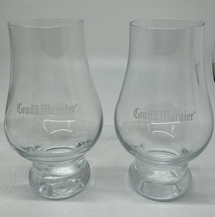 Set of 2 Grand Marnier Engraved Snifter  Glencairn Whisky Glass 6 oz