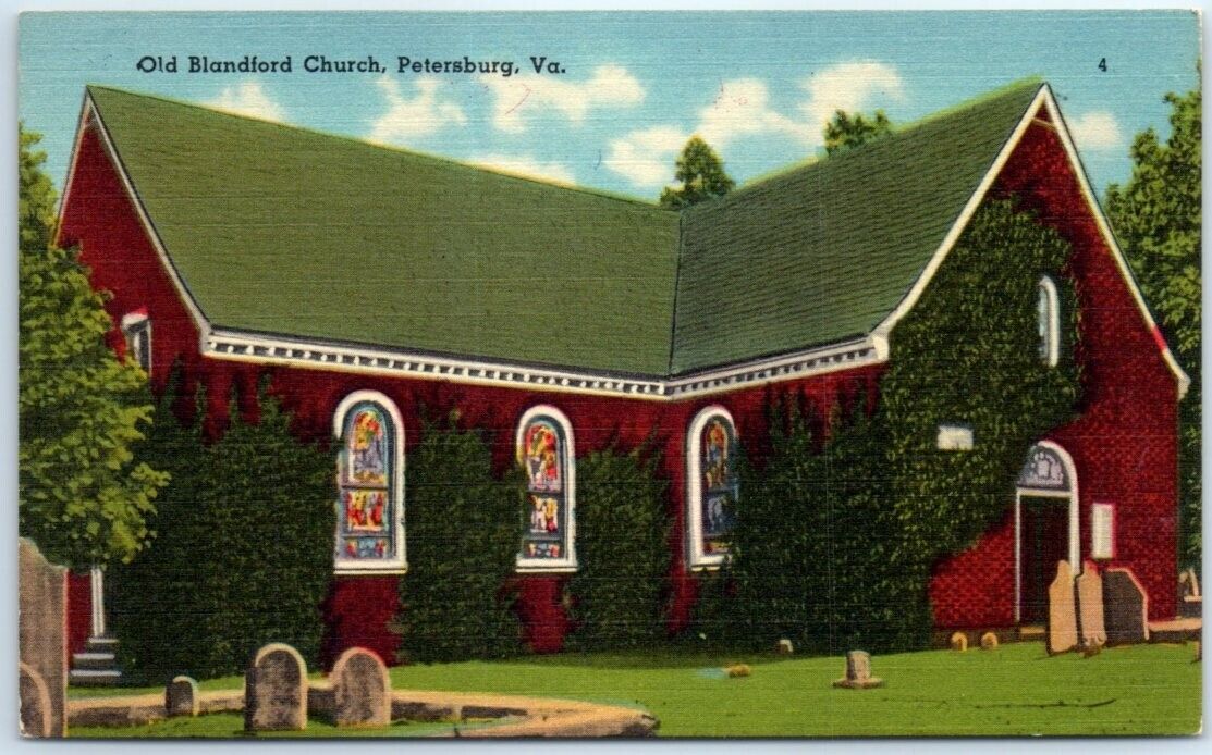 Postcard - Old Blandford Church - Petersburg, Virginia