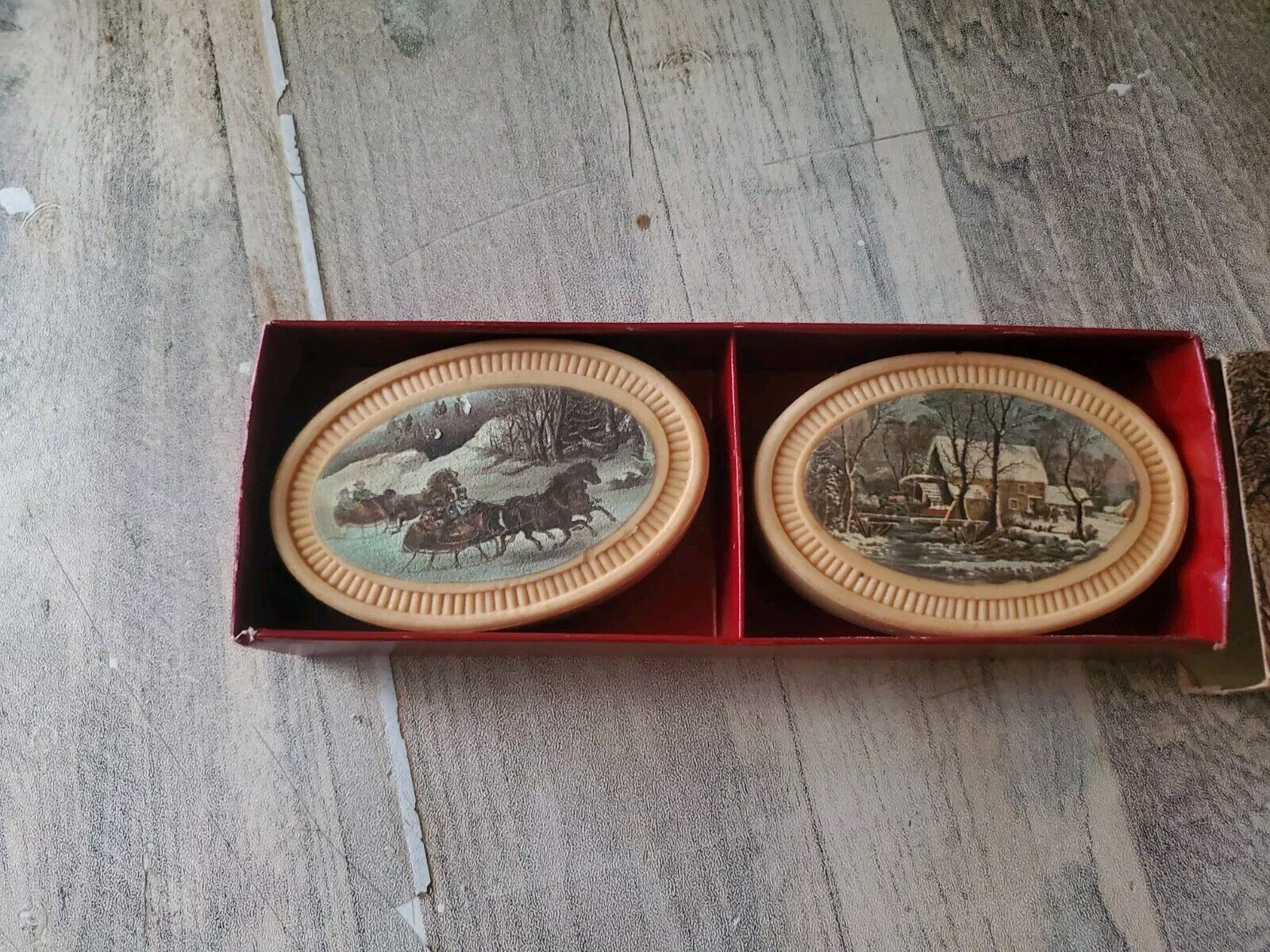 Vintage Avon 1876 Winterscapes Two Speical occasion Fragrnced Soaps