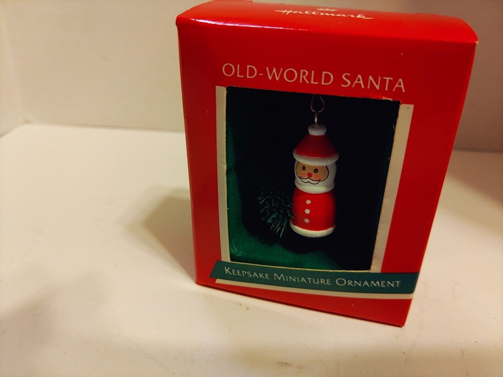 Hallmark Mini Old World Santa 1989 With Mini Bottle Brush Tree