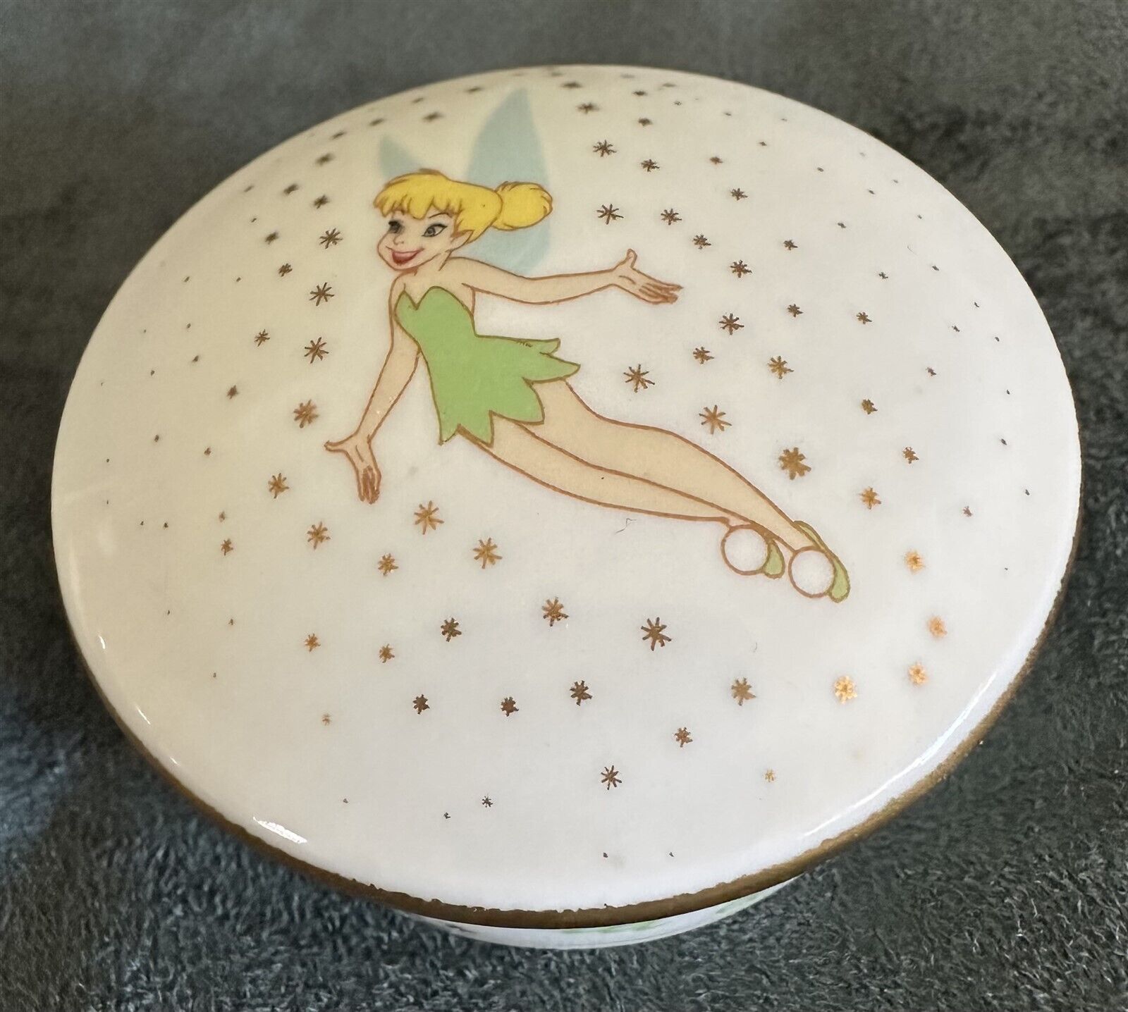 Disney TINKER BELL Artoria Limoges Porcelain Trinket Box MINT in Original Box