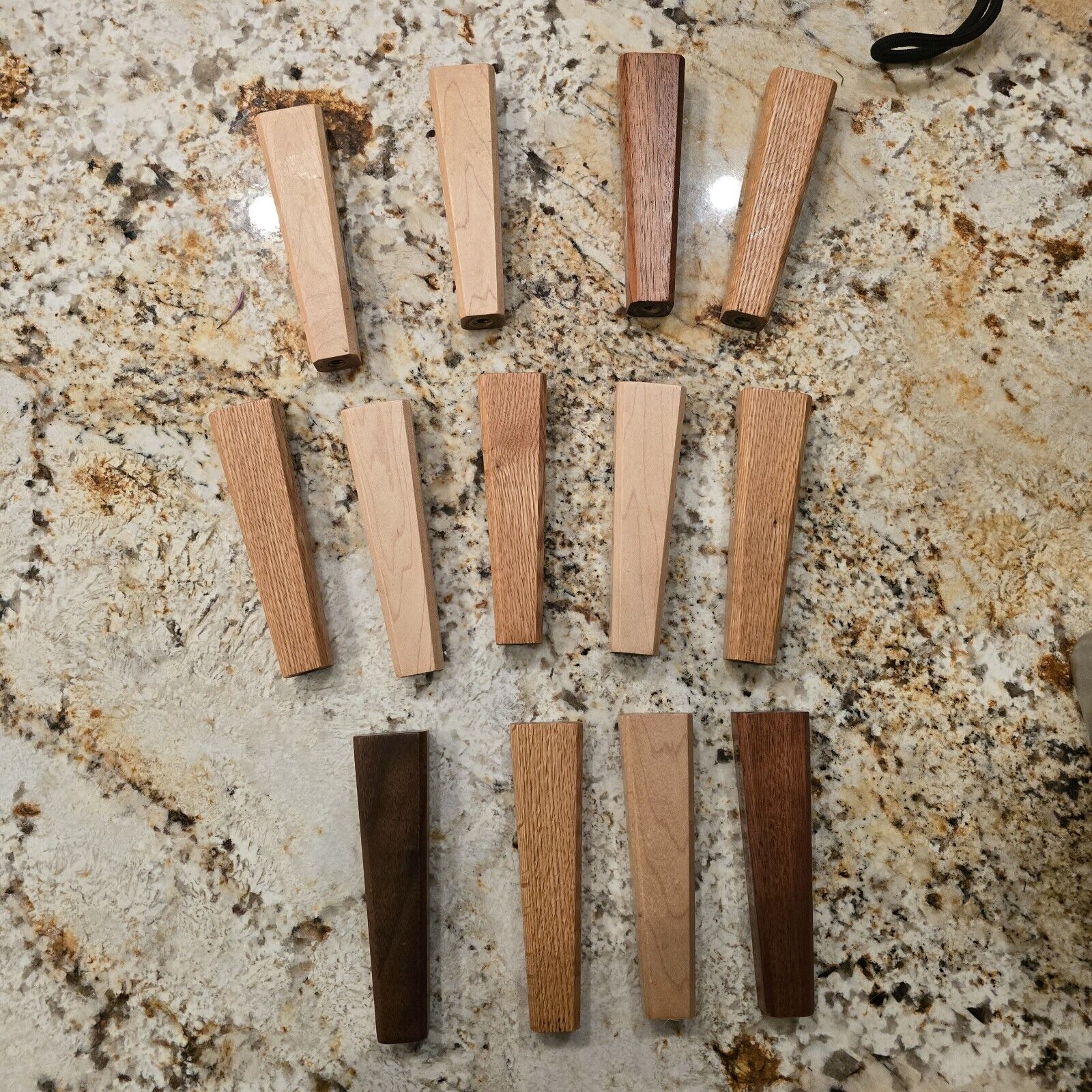 Blank Wood Tap Handle Lot Of 13 Light And Dark Wood