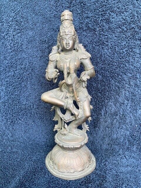 India Bronze Goddess Statue Figurine Sculpture, 10.5\