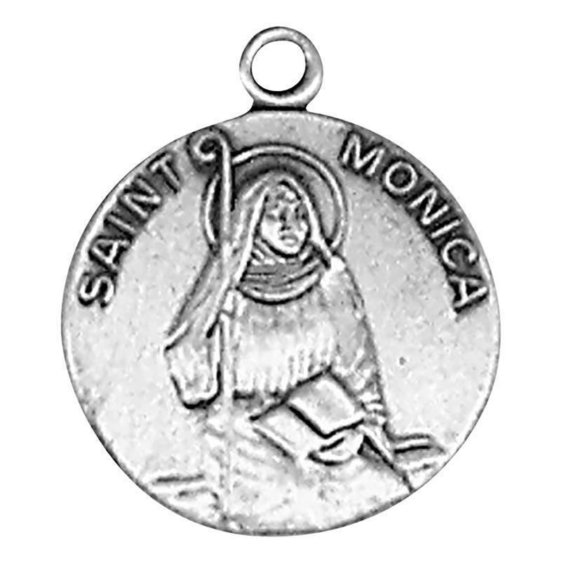 St Monica Medal Size .75 in Dia and 18 in Chain Beautiful Catholic Gift