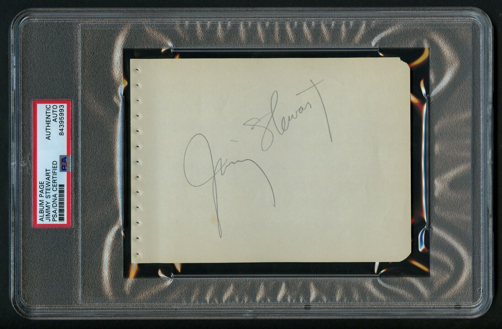 Jimmy James Stewart signed autograph auto 4x6 Vintage Album Page PSA Slabbed