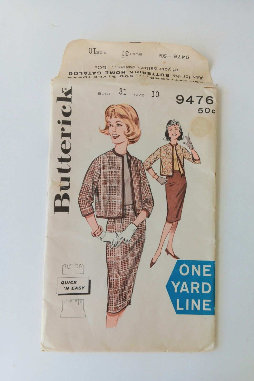 Butterick Pattern 9476 Misses Jacket And Skirt Size 10 Bust 31 Vintage Complete