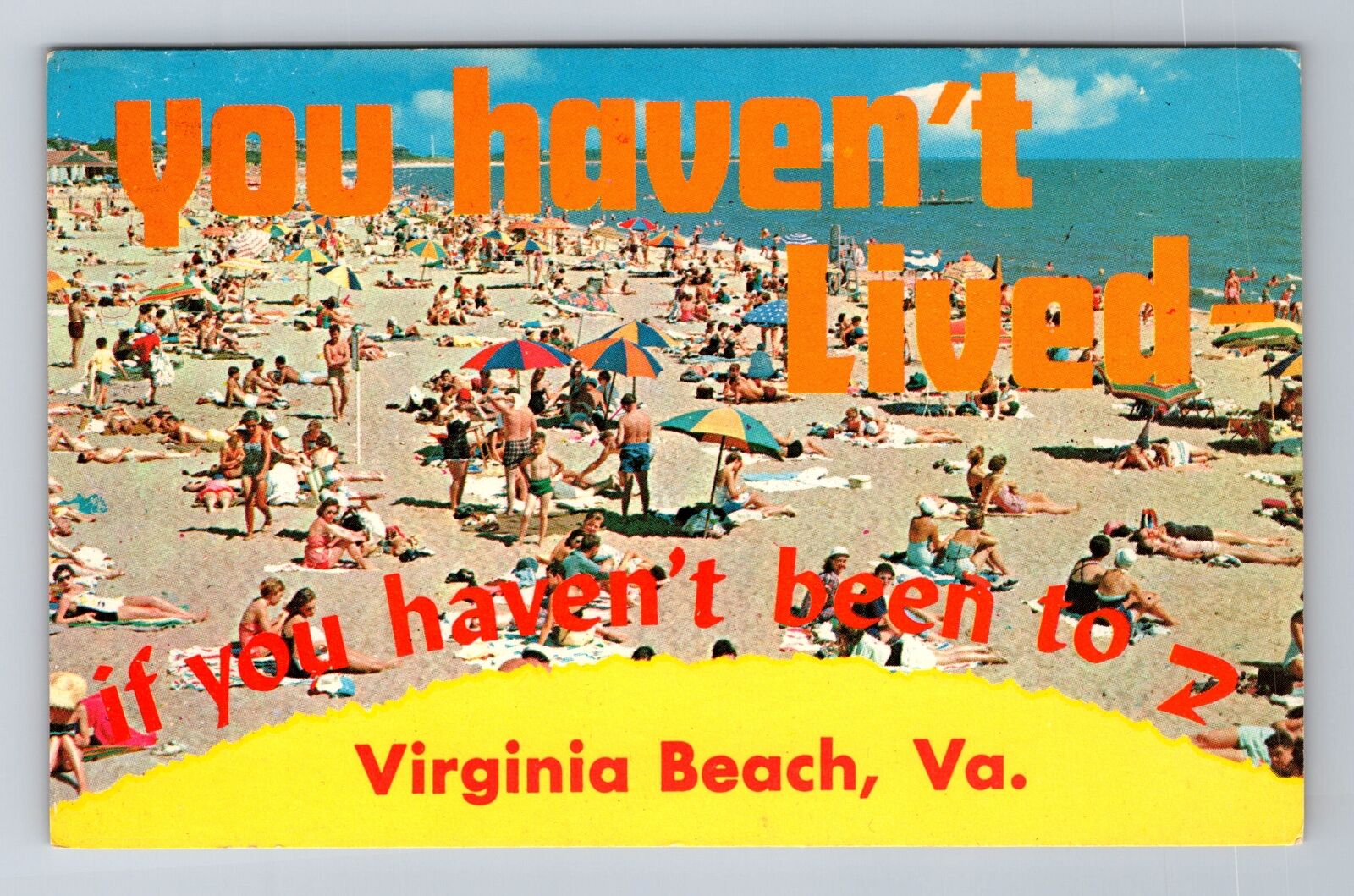 Virginia Beach VA-Virginia, General Greeting, Beachside Antique Vintage Postcard
