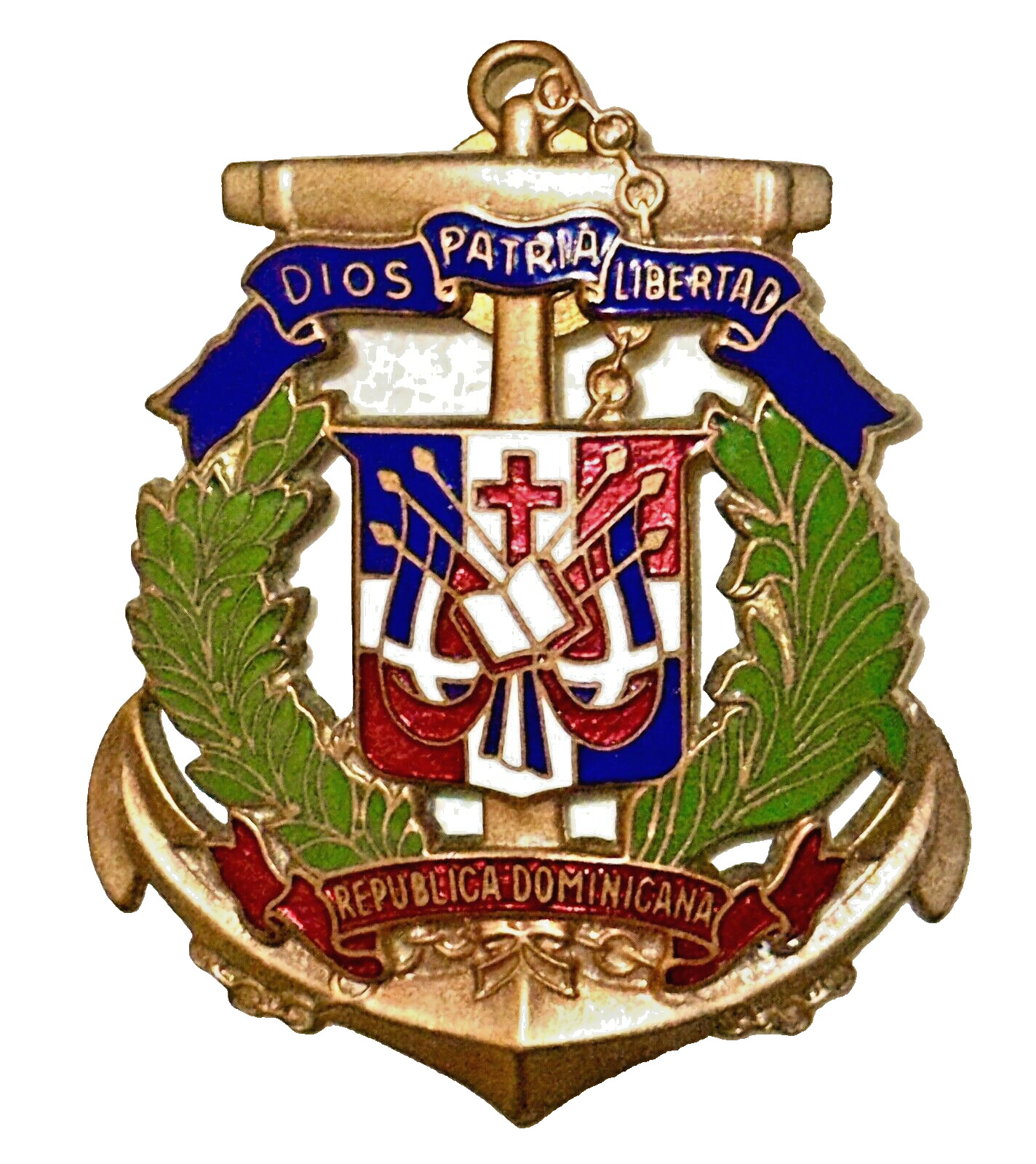 VINTAGE Officer's Cap Badge - Dominican Republic - Authentic - Trujillo Dictator