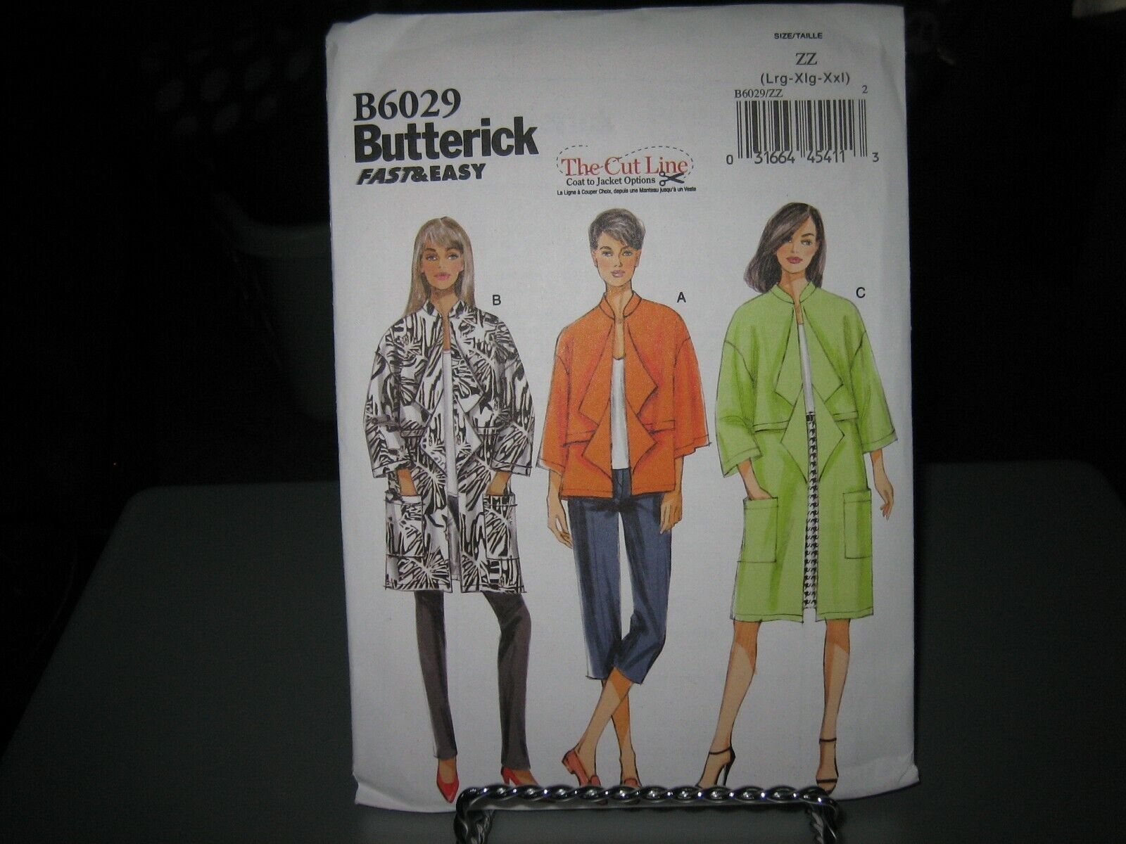 Butterick B6029 Misses Unlined Jacket Pattern - Size L-XXL (16-26) Bust 38 to 48