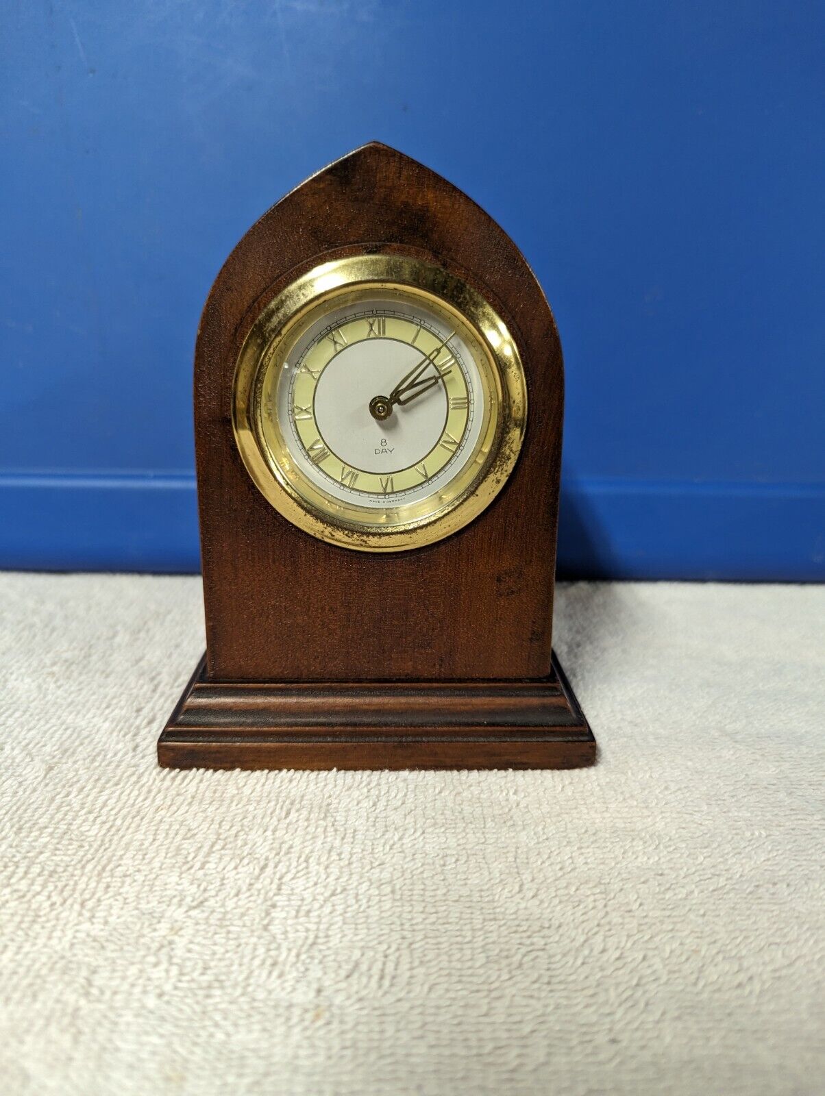 Vintage P. Mereminsky New York Mechanical Desk Mantle Clock Used Good Working
