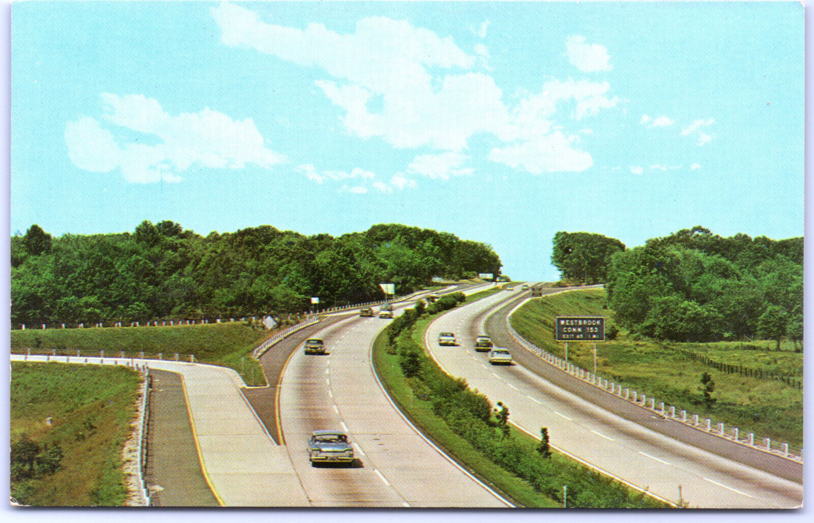 Postcard CT Westbrook Exit Along the Connecticut Turnpike c.1960\'s N7