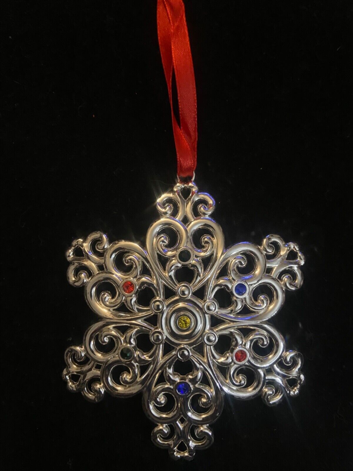Lenox Silver-Plated Snowflake Multi Crystal Ornament