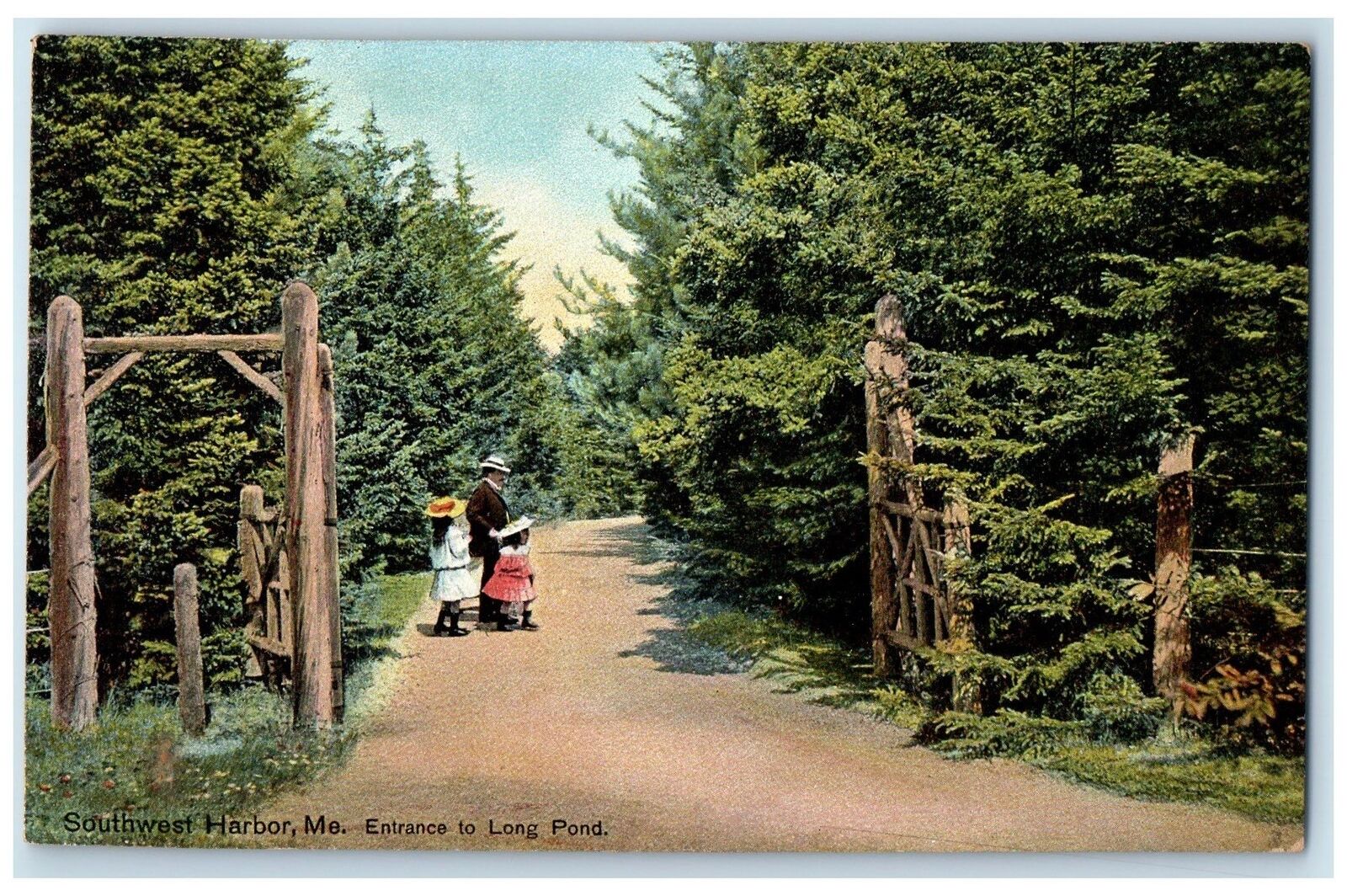 c1910\'s Entrance To Long Pond Southwest Harbor Maine ME Unposted Trees Postcard