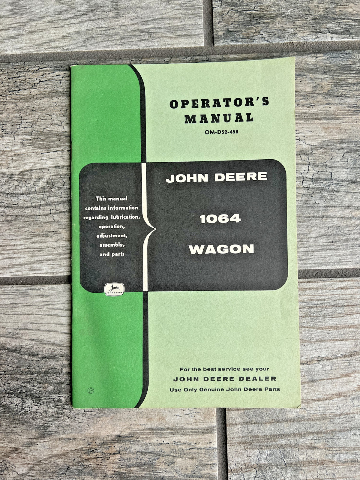 Vintage John Deere 1064 Wagon Operators Manual