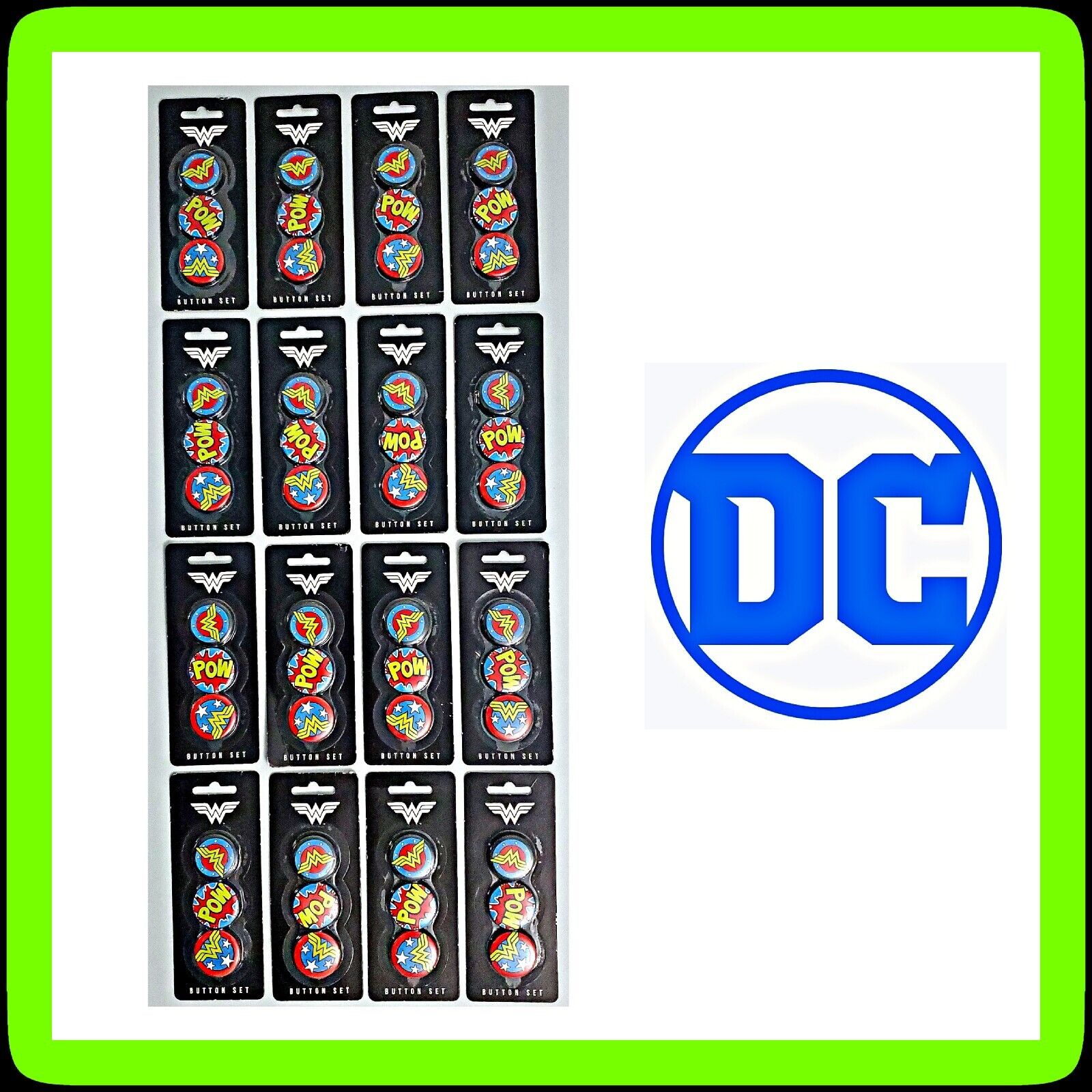 💫 16 LOT Wonder Woman 3 Button Pin Sets 2017 🆕 BRAND NEW ✅ SEALED 💫 DC Comics