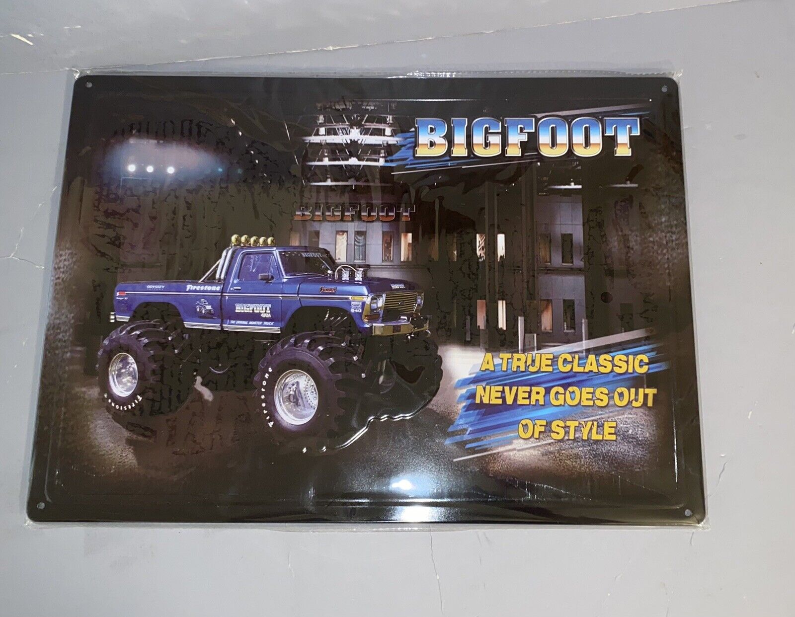 Bigfoot 4x4 Classic Ford Monster Truck Embossed Metal Sign 17\
