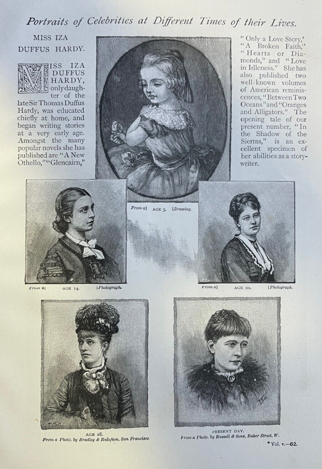 1893 English Novelist Miss Ira Dufus Hardy