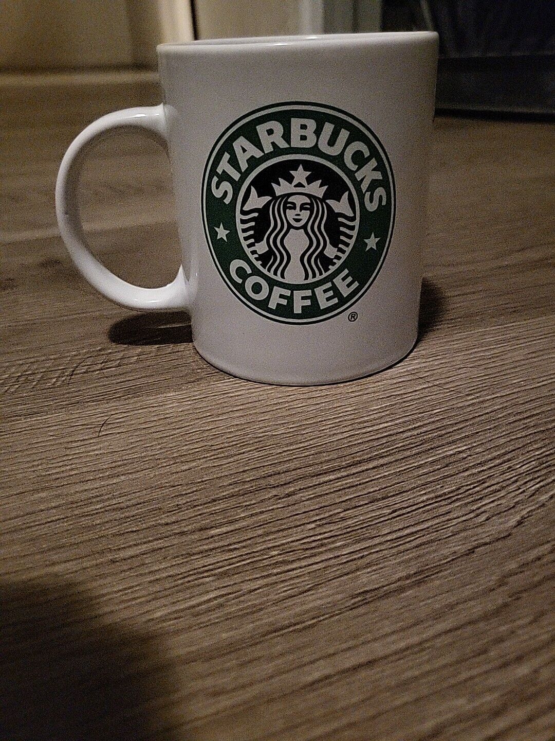 Starbucks Coffee Cup Mug 2008 Mermaid Siren Logo White Green 11.5 oz