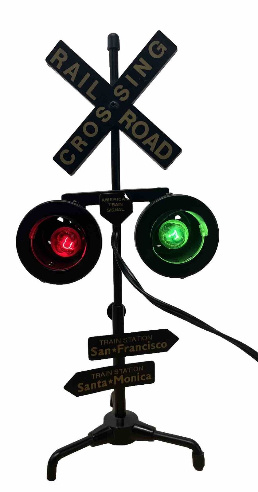 American Train Signal Railroad Flashing Red & Green Lights Santa Monica SF 13”