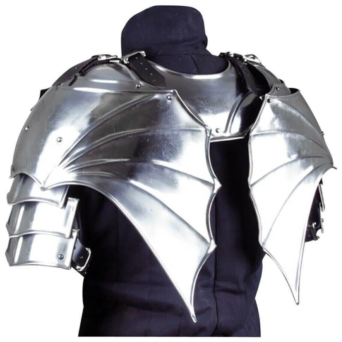 Medieval Steel Larp Warrior Gothic Pair Of Pauldrons Shoulder Armor Halloween