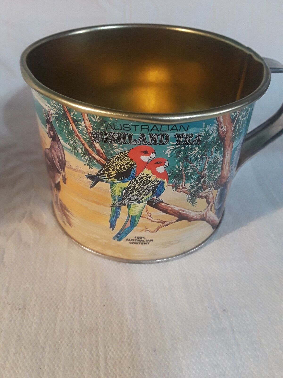 Australian Bushland Tea Tin Cup Vintage 1998