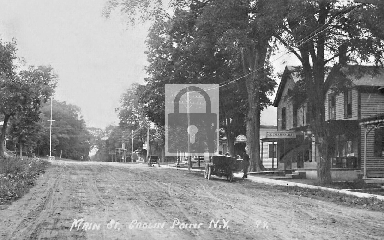 Main Street View Crown Point New York NY Reprint Postcard