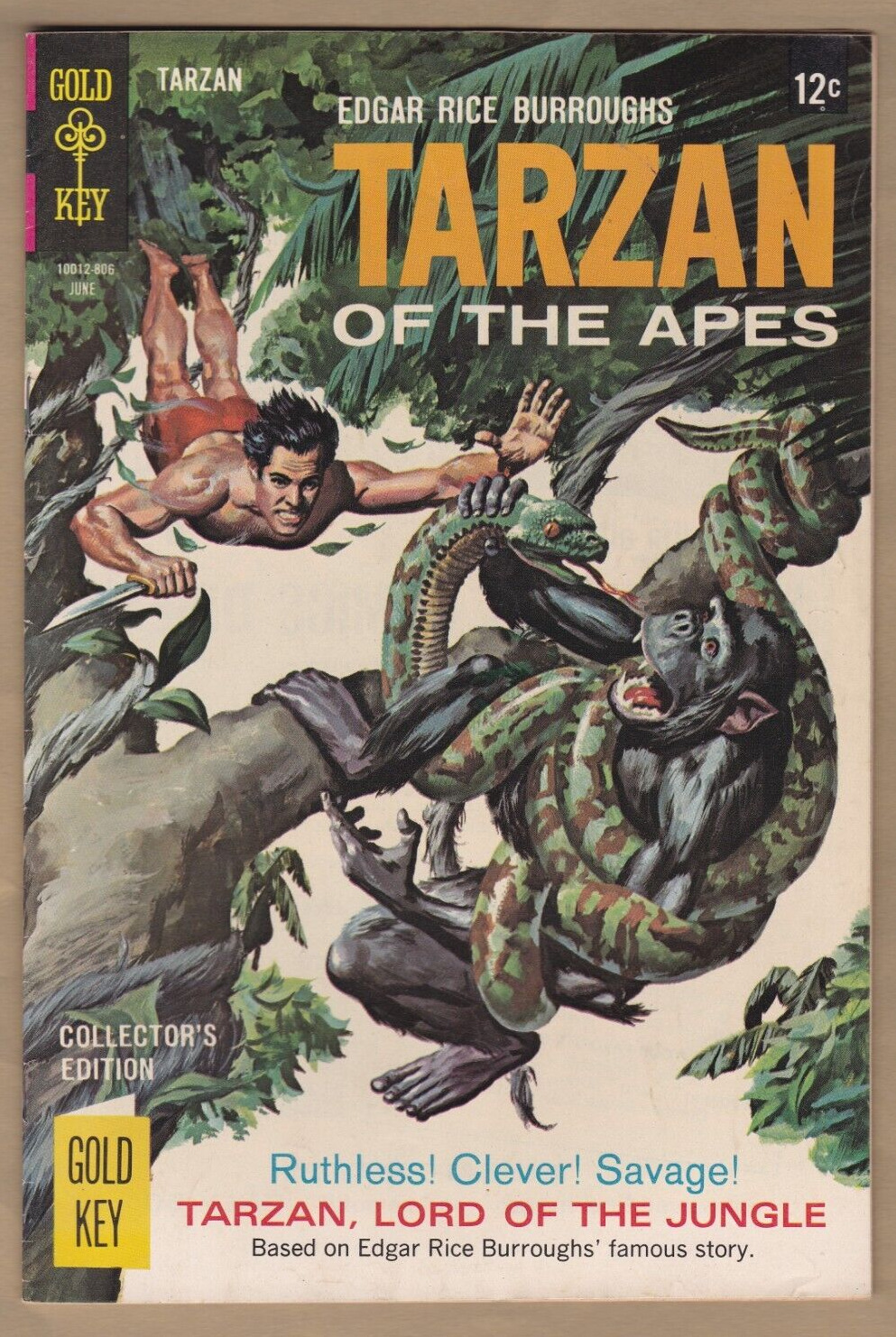 Tarzan #176 (Gold Key, June 1968) - Jesse Marsh art, George Wilson painted cover