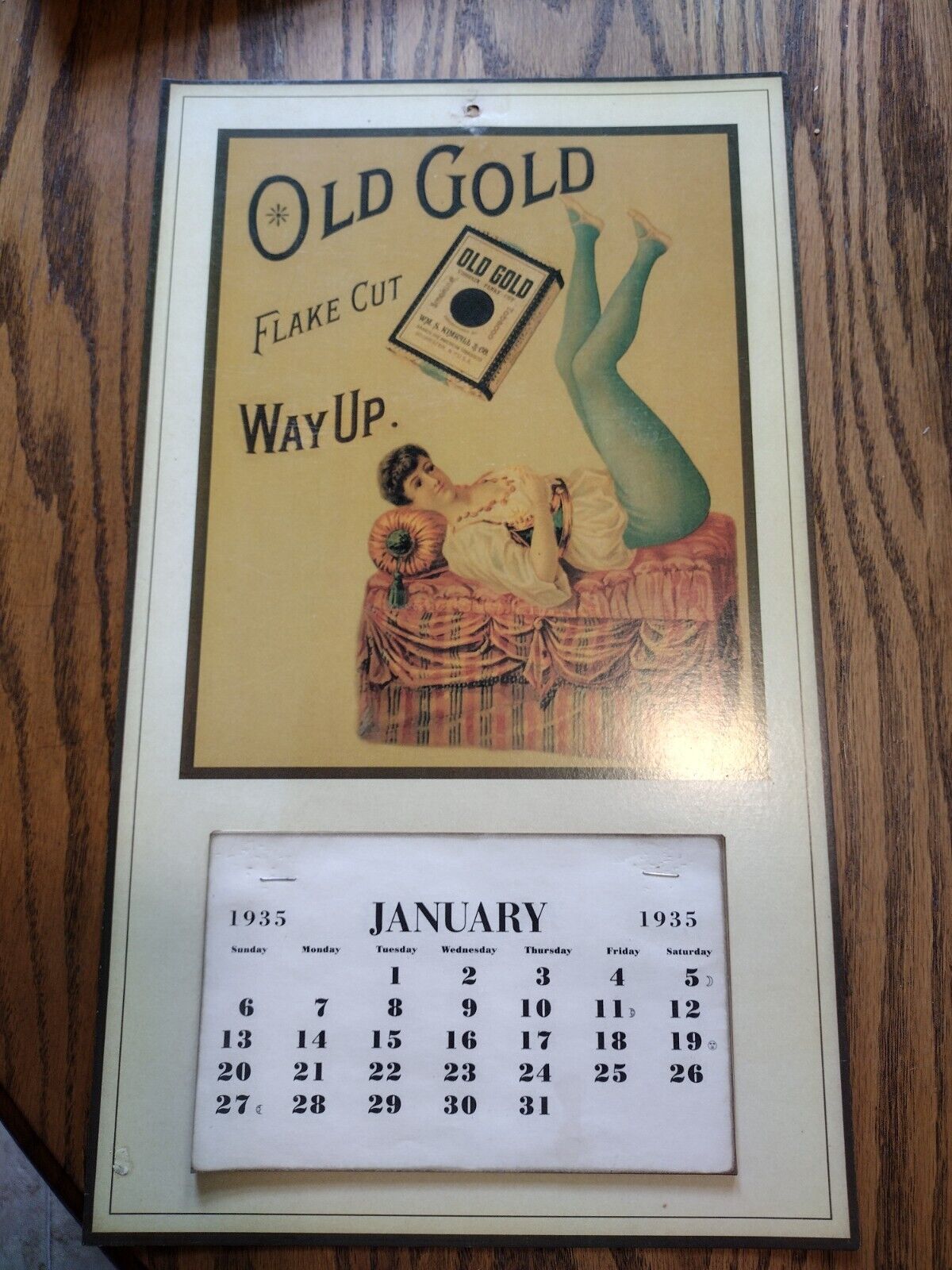 1935 Old Gold vintage calendar repop pin up complete