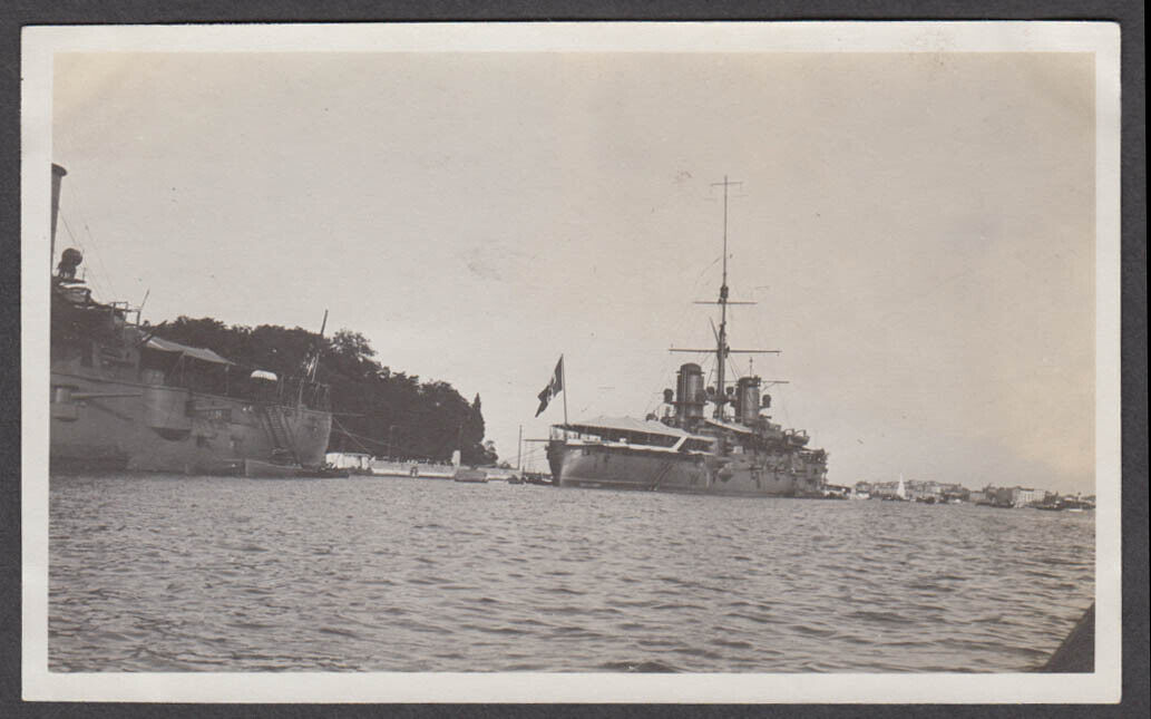 Italian Navy Battleship Ferruccio at Venezia Harbor Italy 6/21 1914