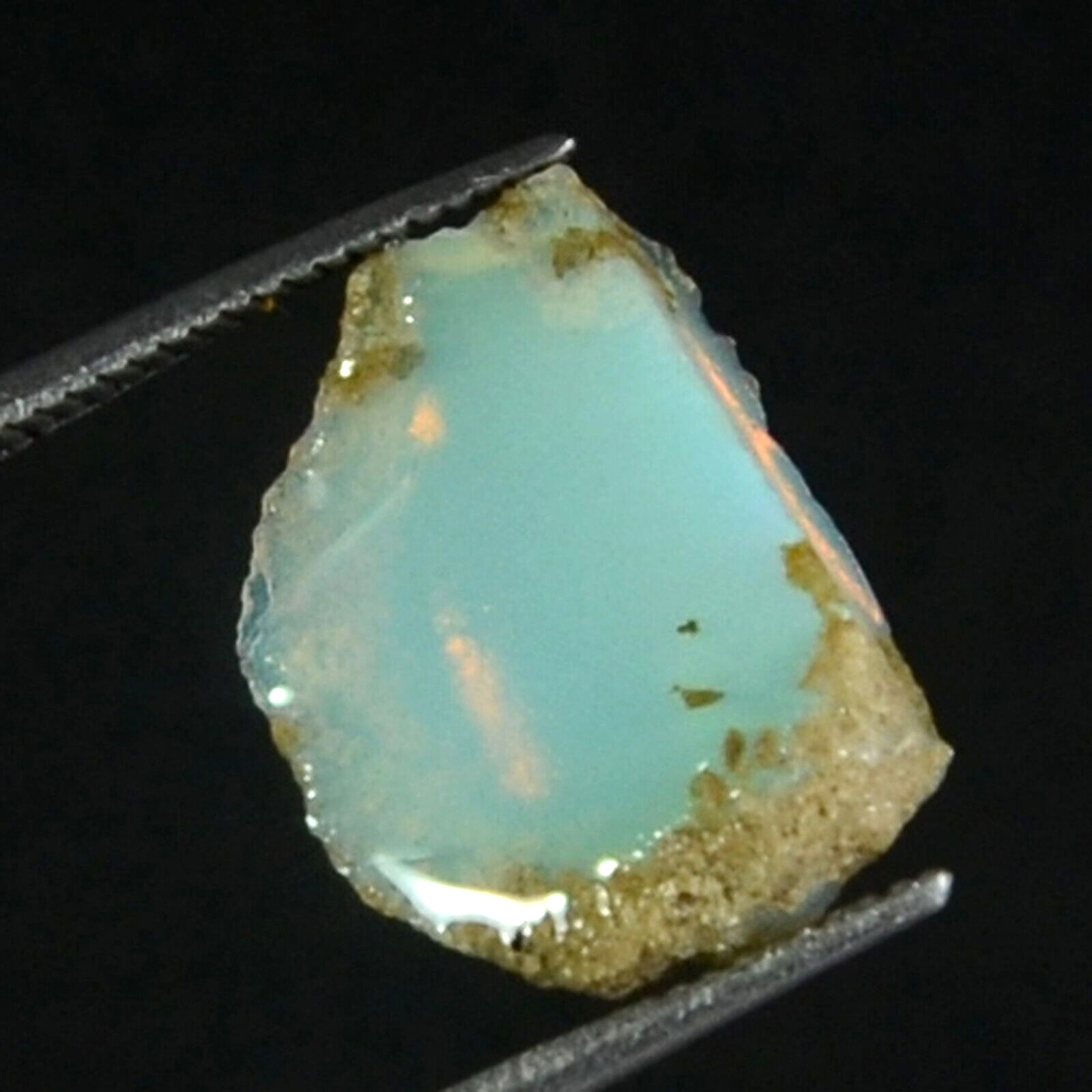 2.20Ct 100%Natural Ethiopian Crystal Black Opal Play Of Color Rough Specimen