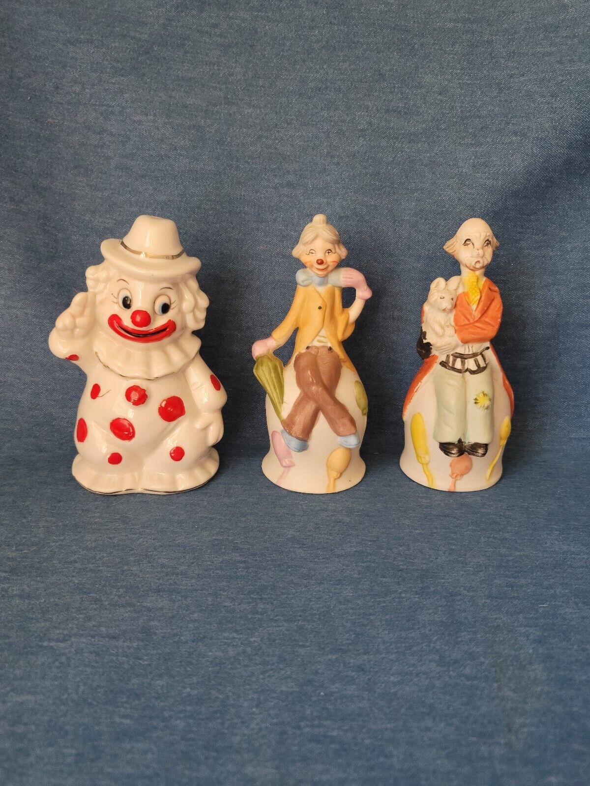 Vintage Clown Bell Lot (3)- Porcelain & Ceremic