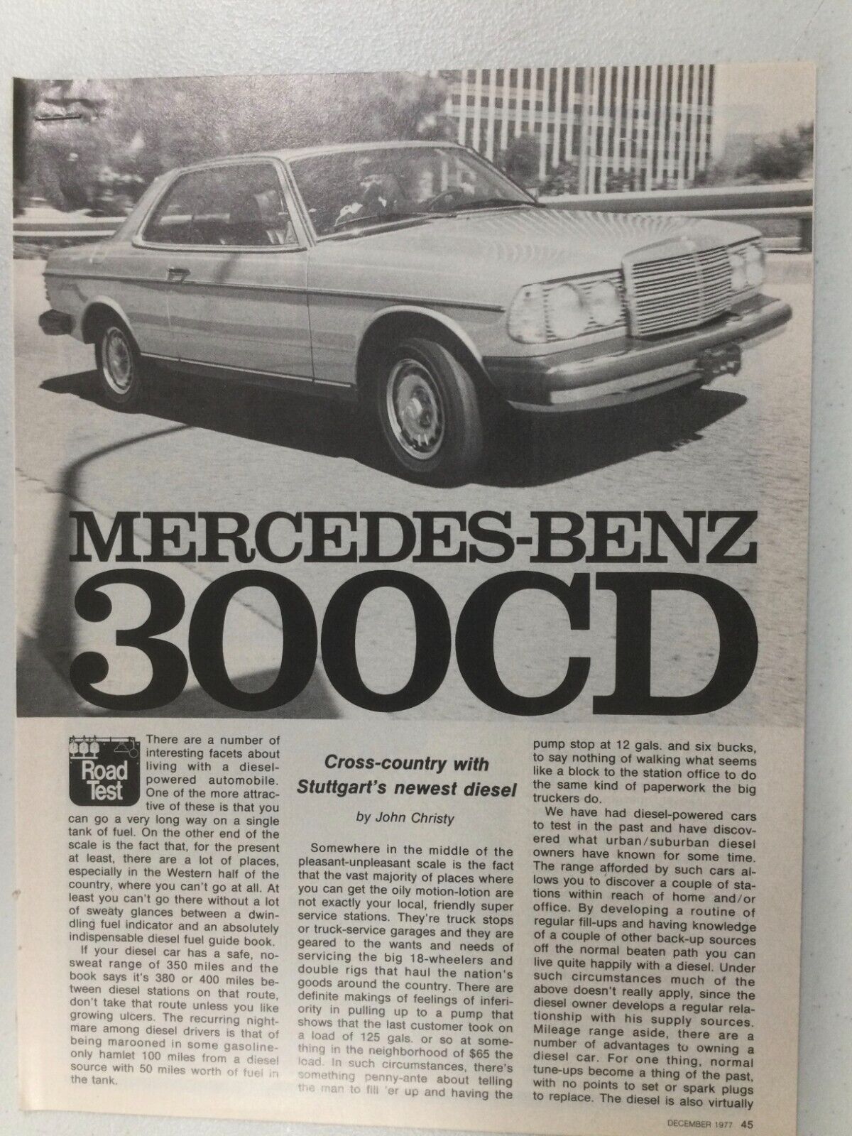 MBRT127 Article Road Test 1978 Mercedes Benz 300CD  Dec 1977 5 page