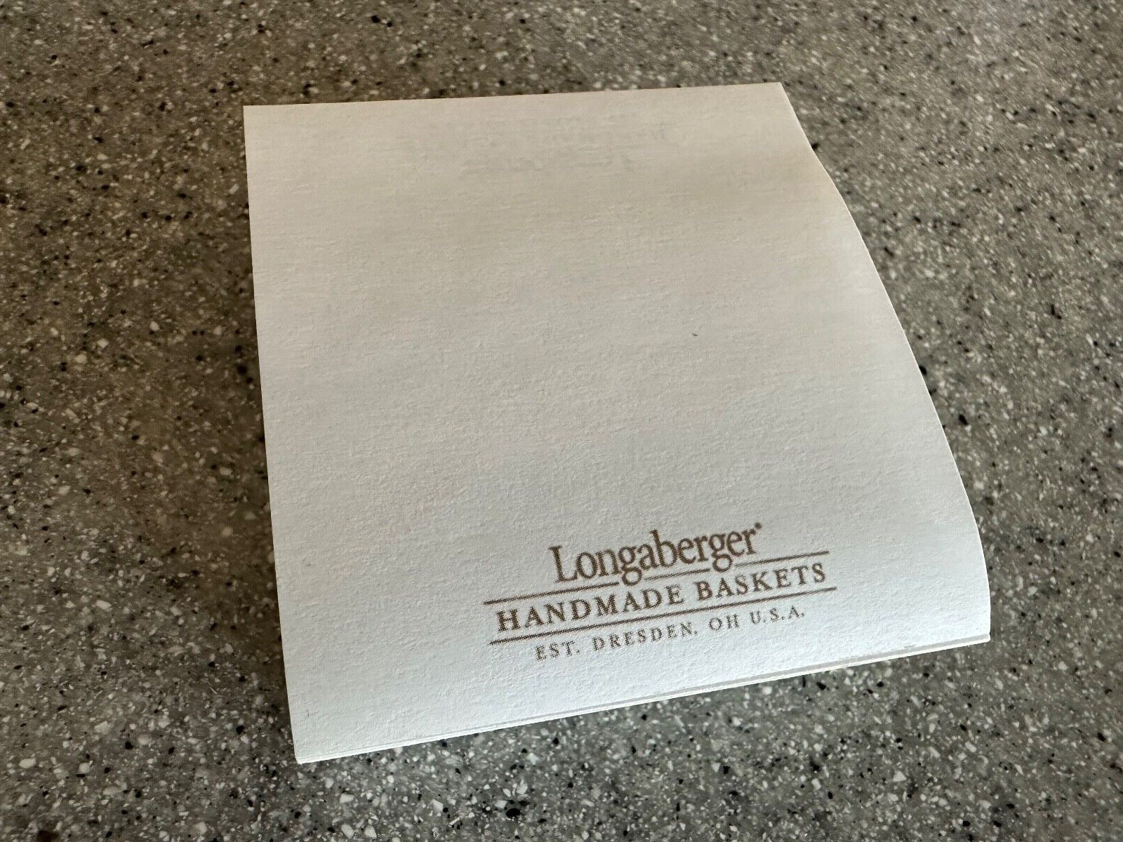 LONGABERGER Pop~up Post-It pad, sheets are about 2 3/4” x 3”, 200+ sheets