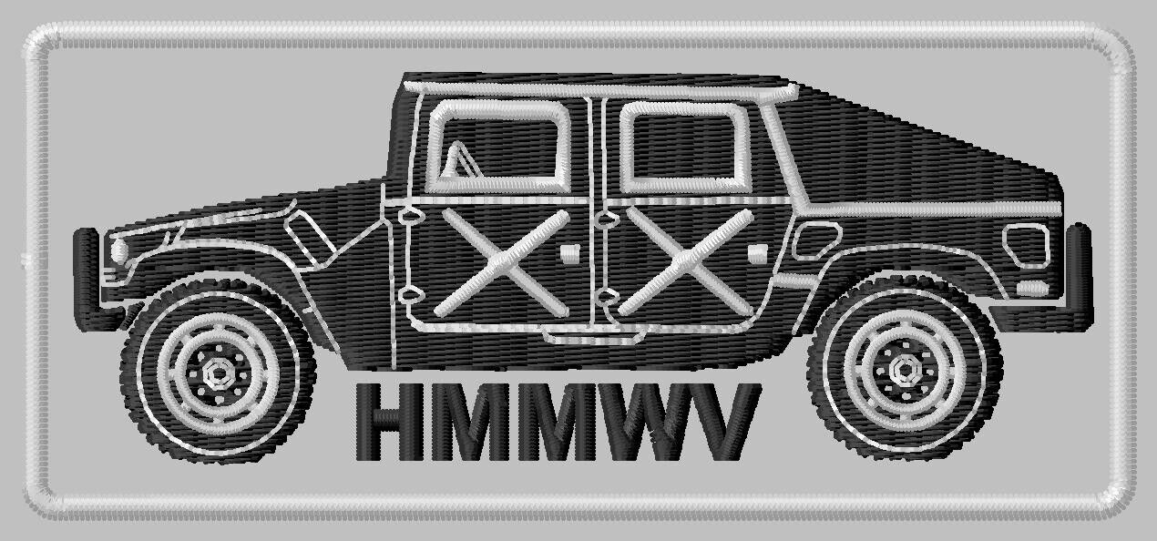 HMMWV EMBROIDERED PATCH IRON/SEW ON ~4-5/8\