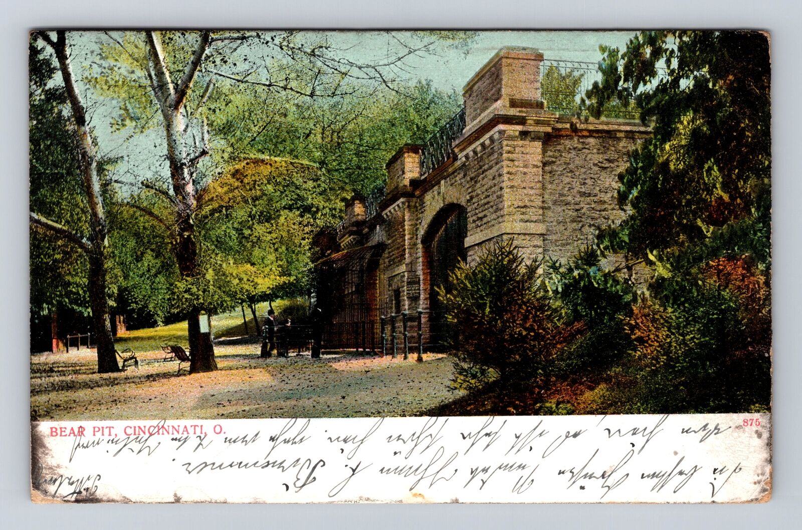Cincinnati OH-Ohio, Bear Pit, Antique Vintage c1906 Souvenir Postcard