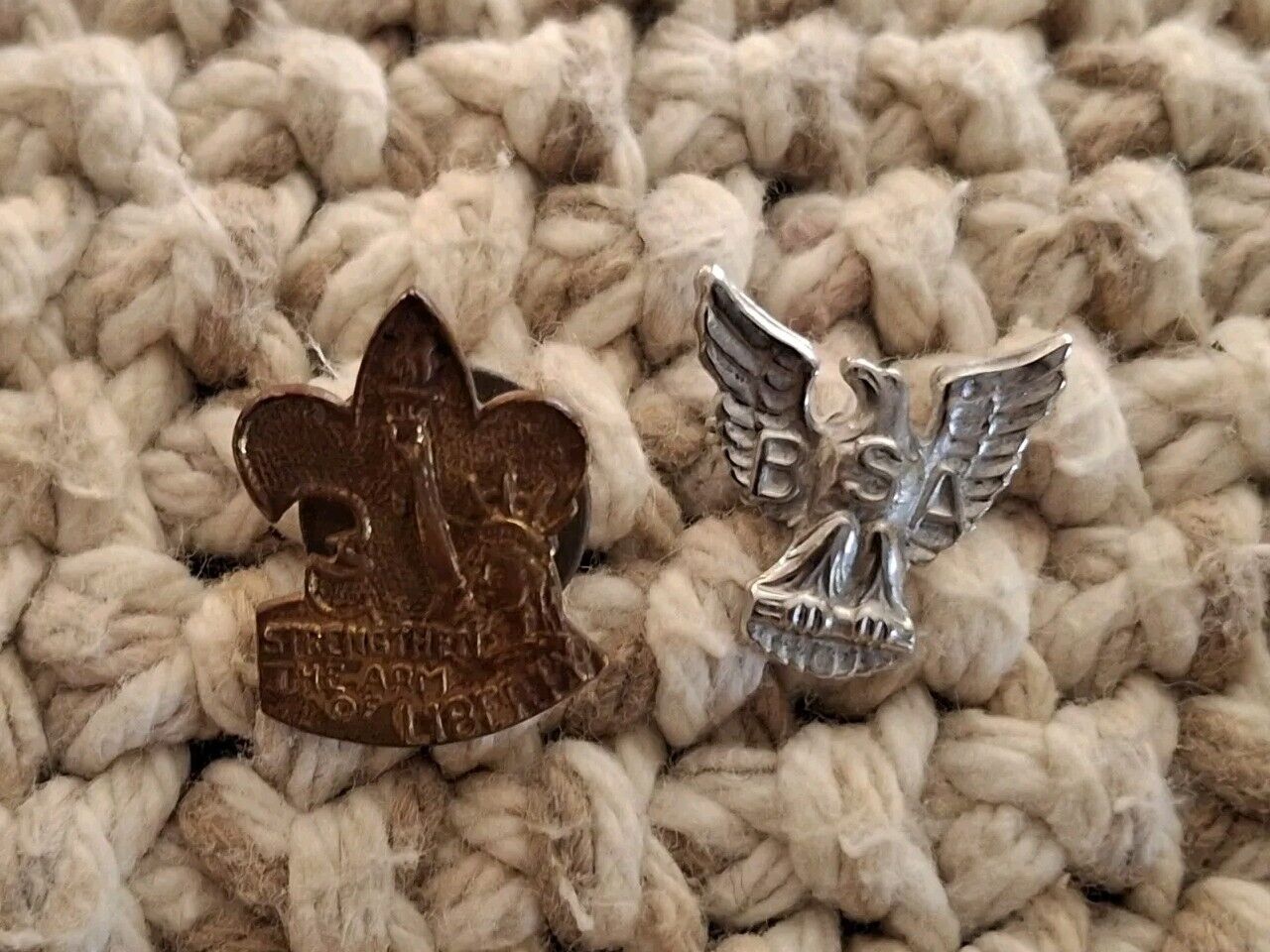 Pair Vintage BSA Scouting Pins 1 Sterling
