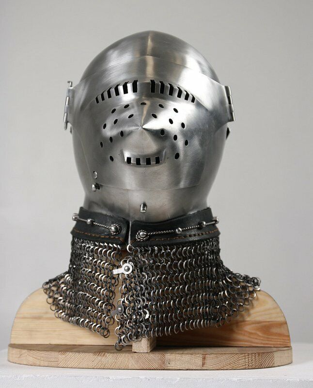 Medieval Houndskull Bascinet 14 Ga Helmet SCA full contact  battle ready Helmet
