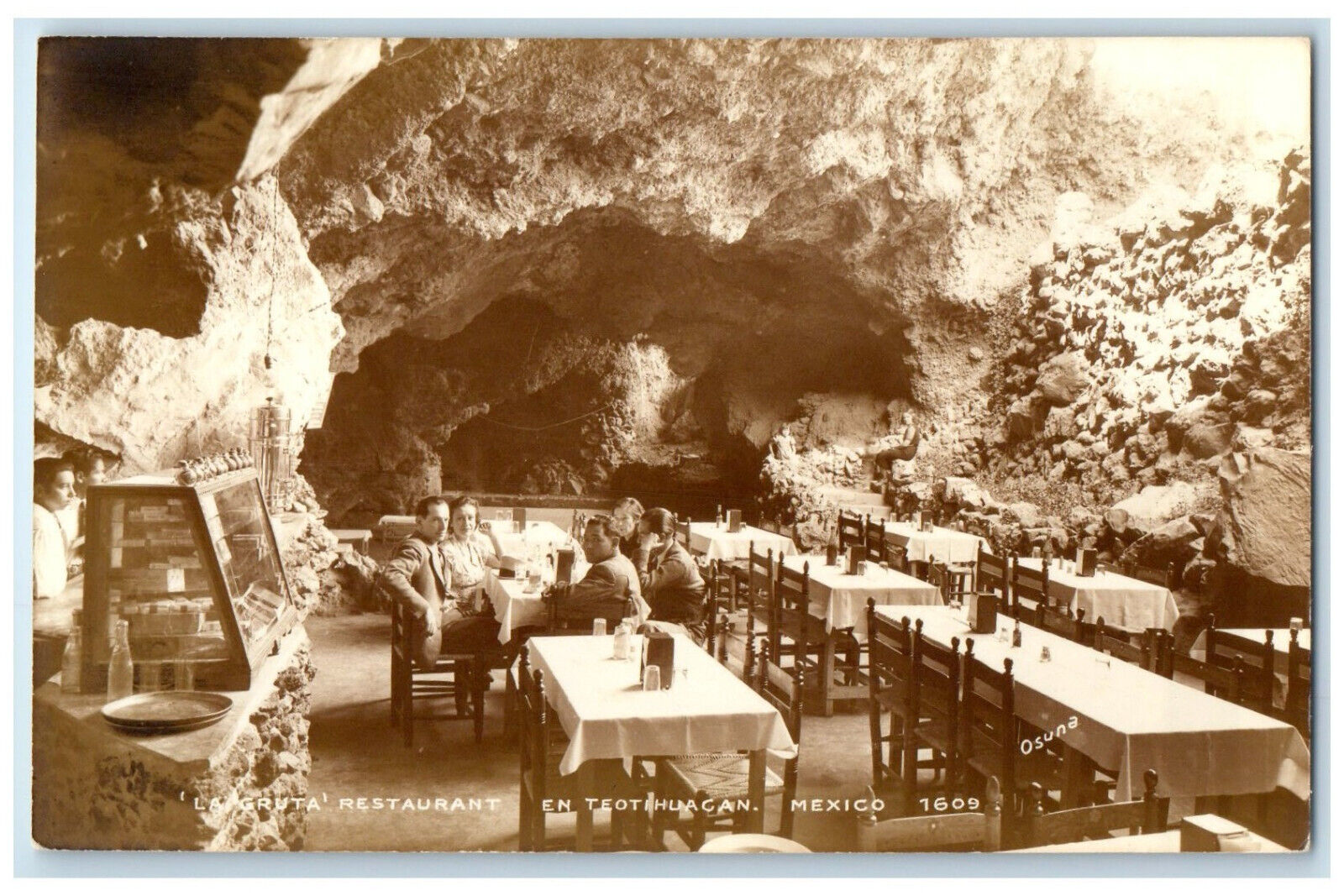 c1950's La Gruta Restaurant In Teotihuacan Mexico RPPC Photo Postcard