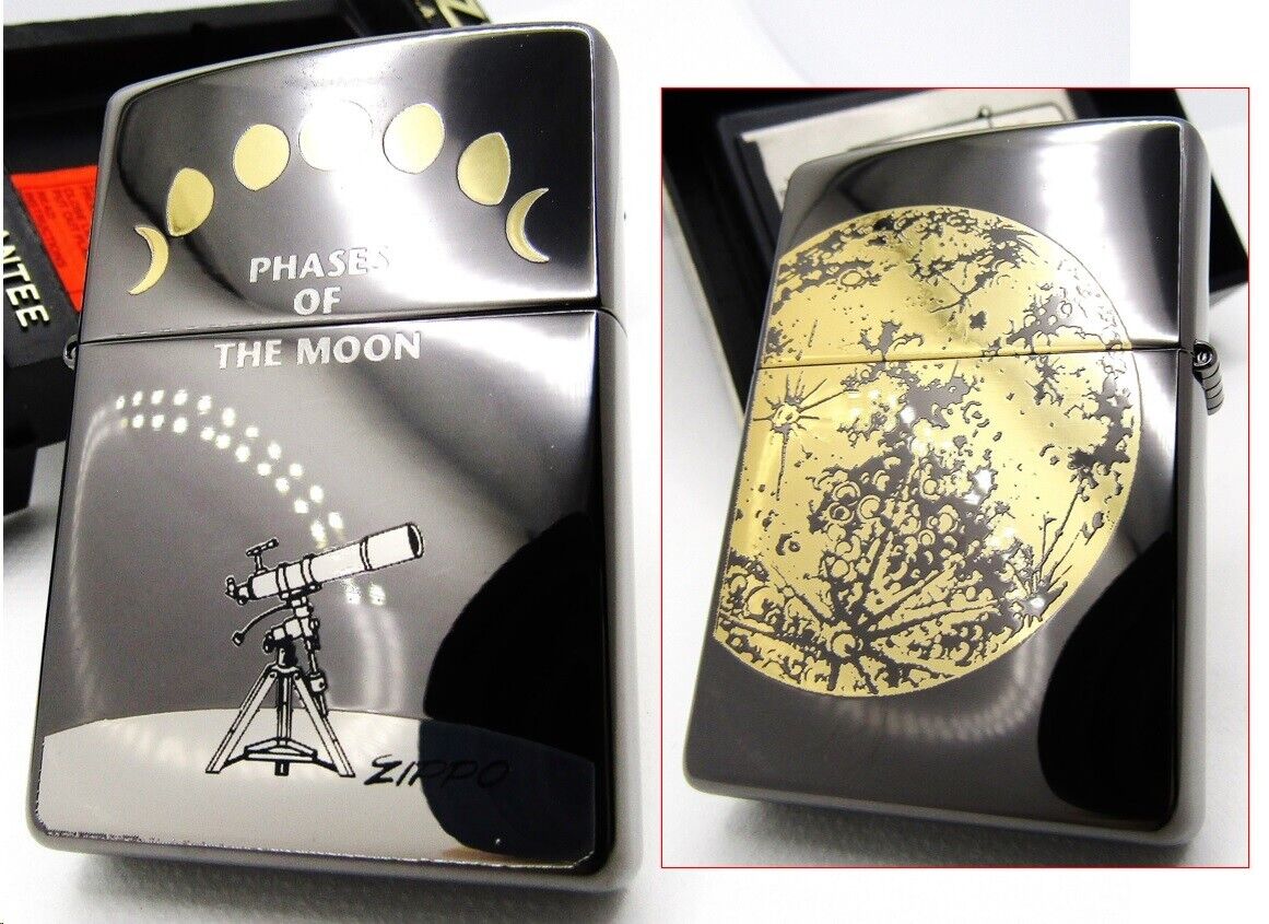 Phases of The Moon Double Sides Engraved Zippo 1999 Mint Rare