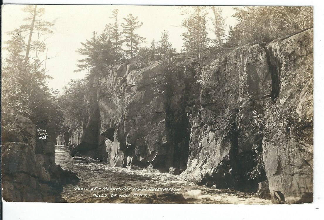 CF-411  WI, Dells Wolf River, Menominee Reservation Real Photo Postcard RPPC