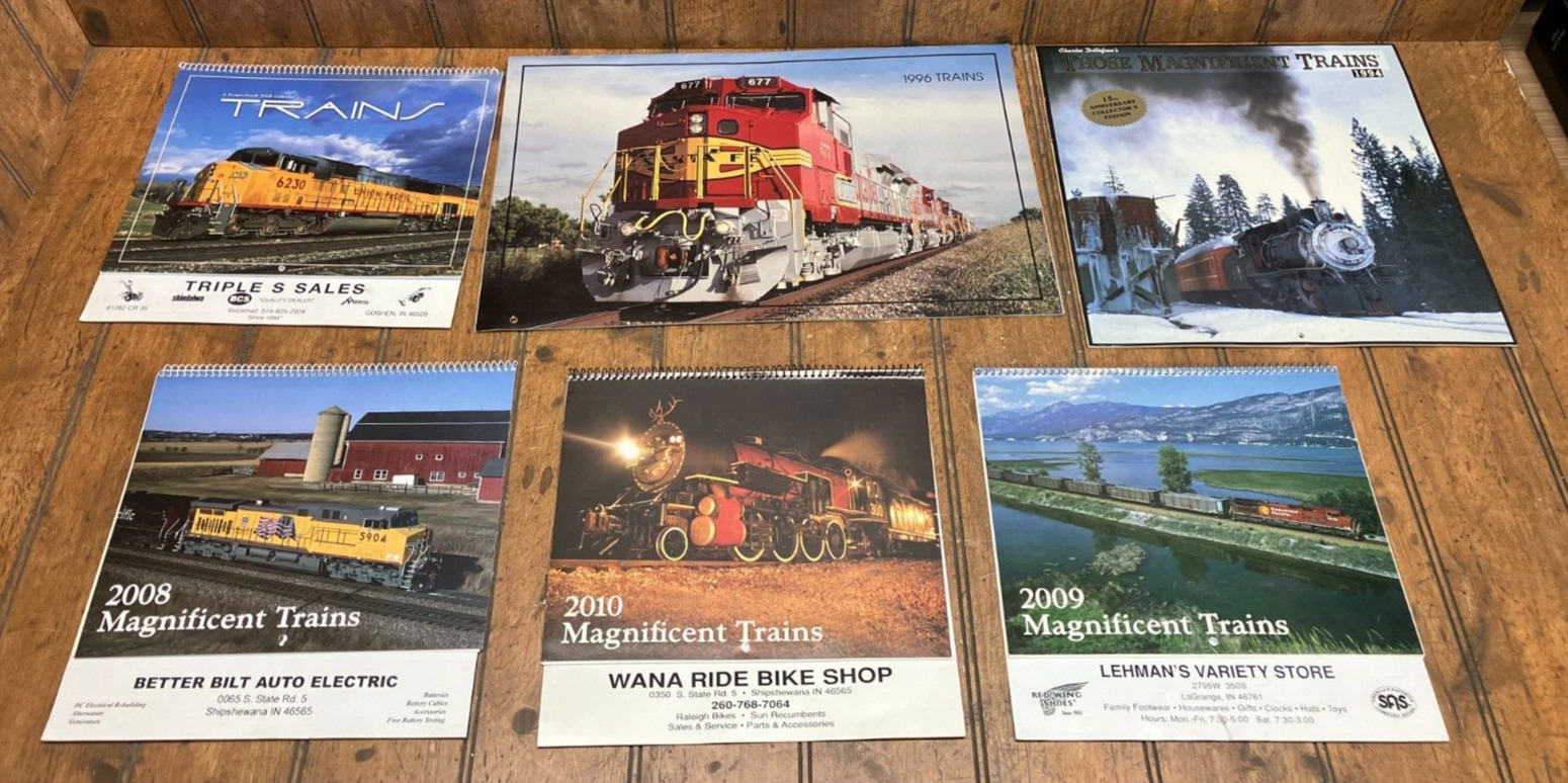 6 Magnificent Trains Wall Calendars 1994 1996 2008 2009 2010