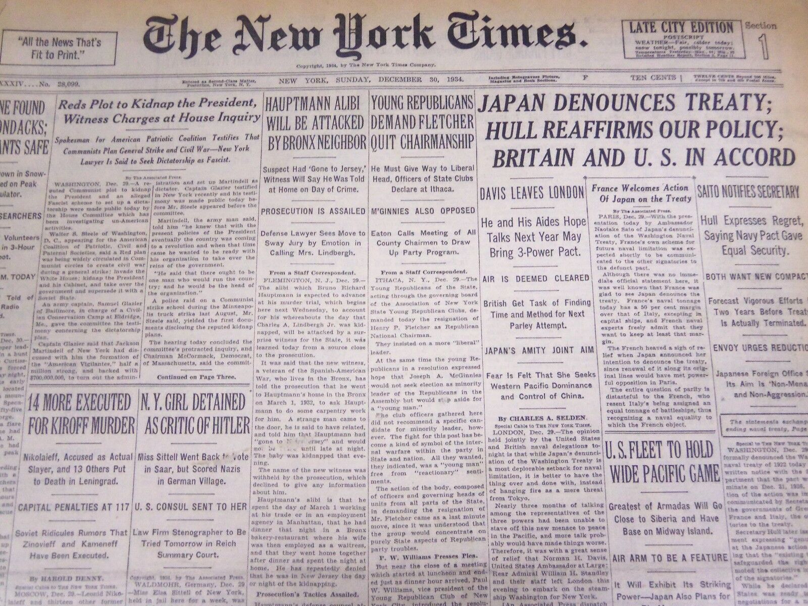1934 DEC 30 NEW YORK TIMES - HAUPTMANN ALIBI ATTACKED BY BRONX NEIGHBOR- NT 1601