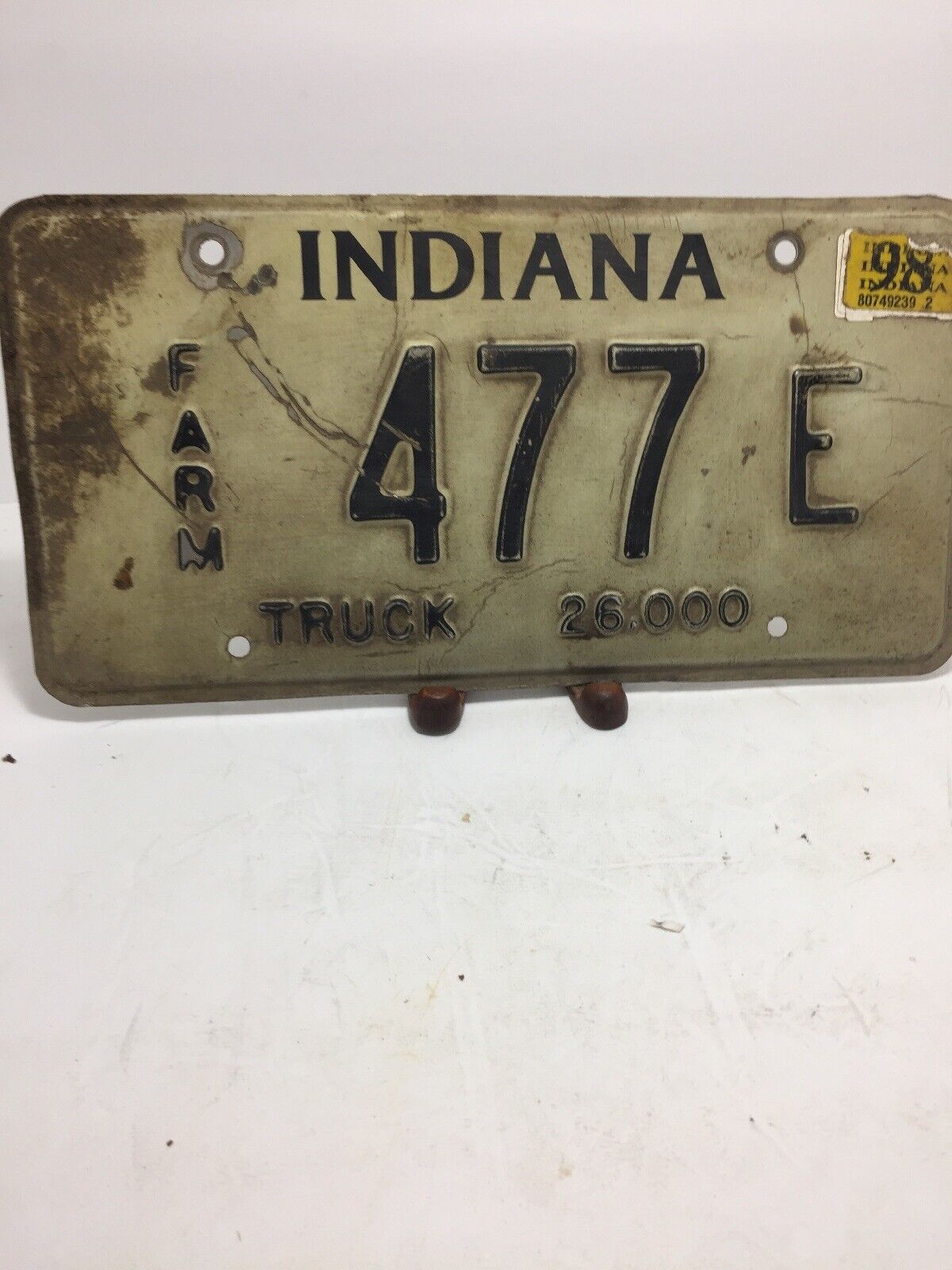 Vintage Indiana License Plate -  - Single Plate  1998