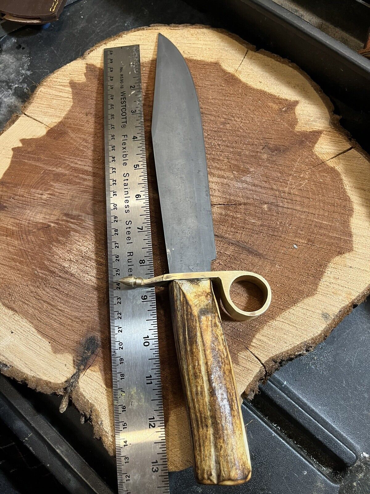Old West ￼ Tombstone, Movie,  Antler Ijk Knives Bowie Knife Carbon Steel.