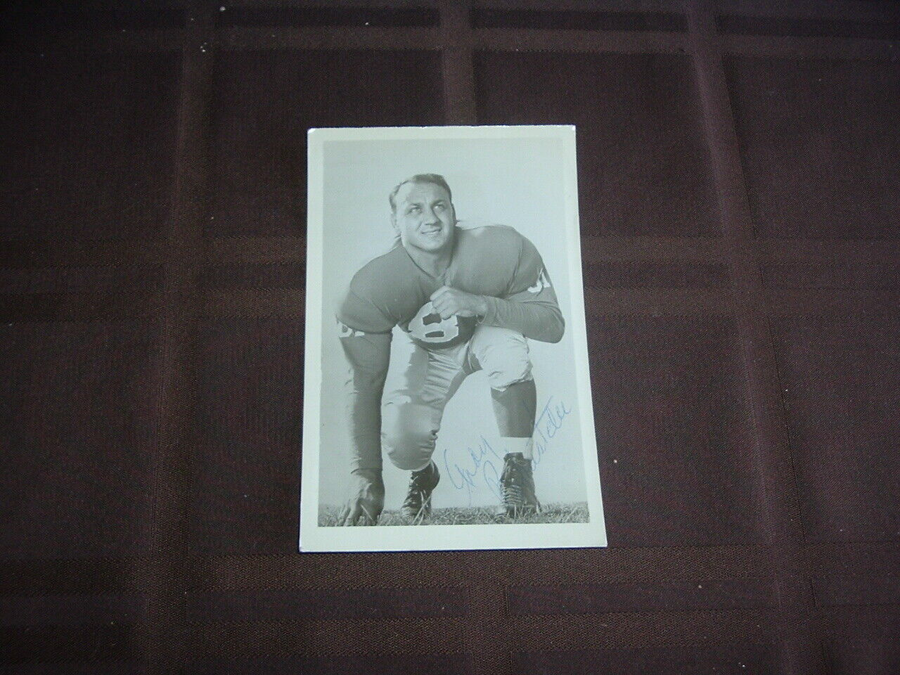 1959 Andy Robustelli Real Photo Signed Post Card New York Giants Autograph