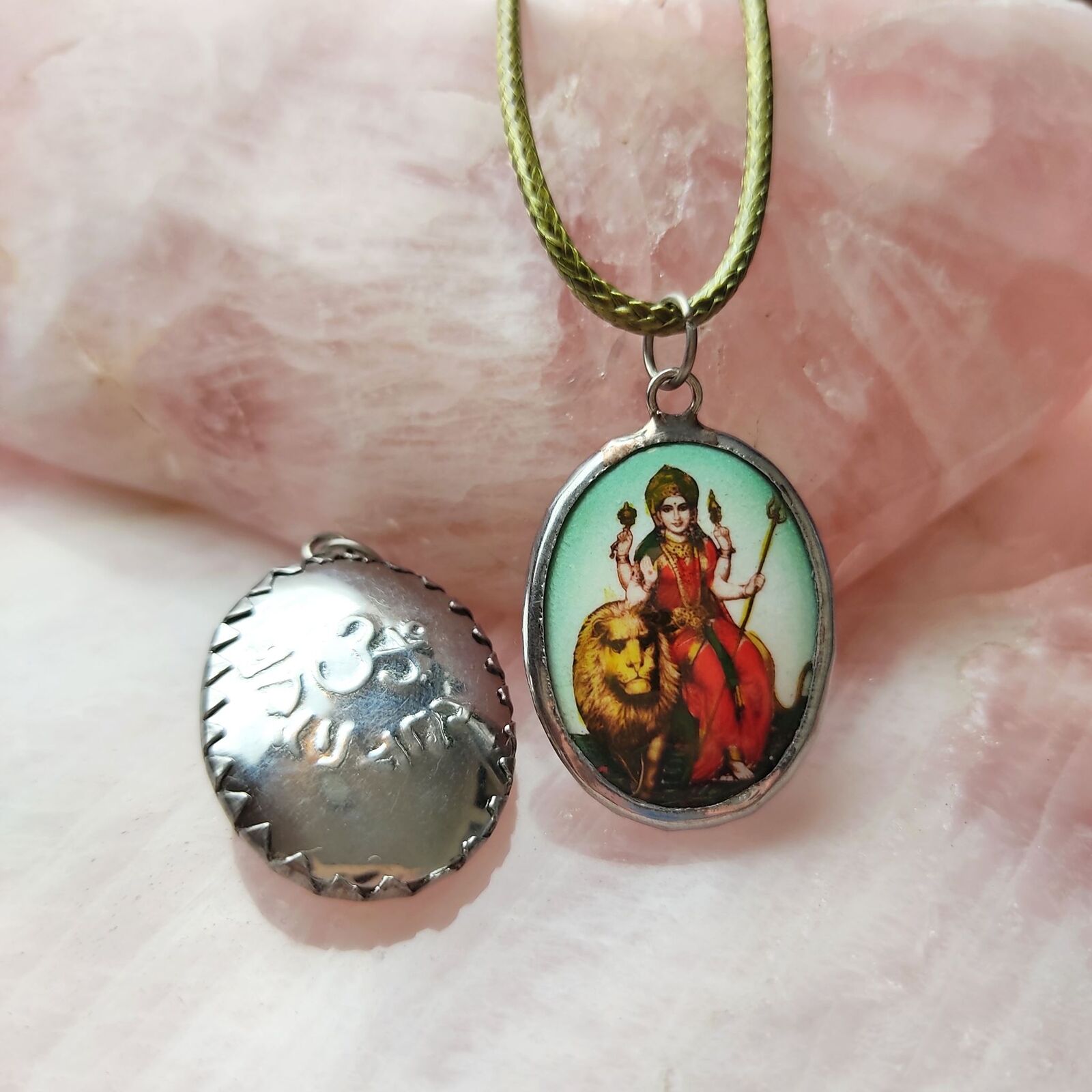 Durga Maa Goddess Om Pendant Necklace 18\