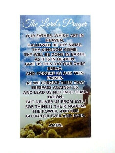 The Lord's prayer Card Jesus our father rosary serenity psalms 23 bible pocket