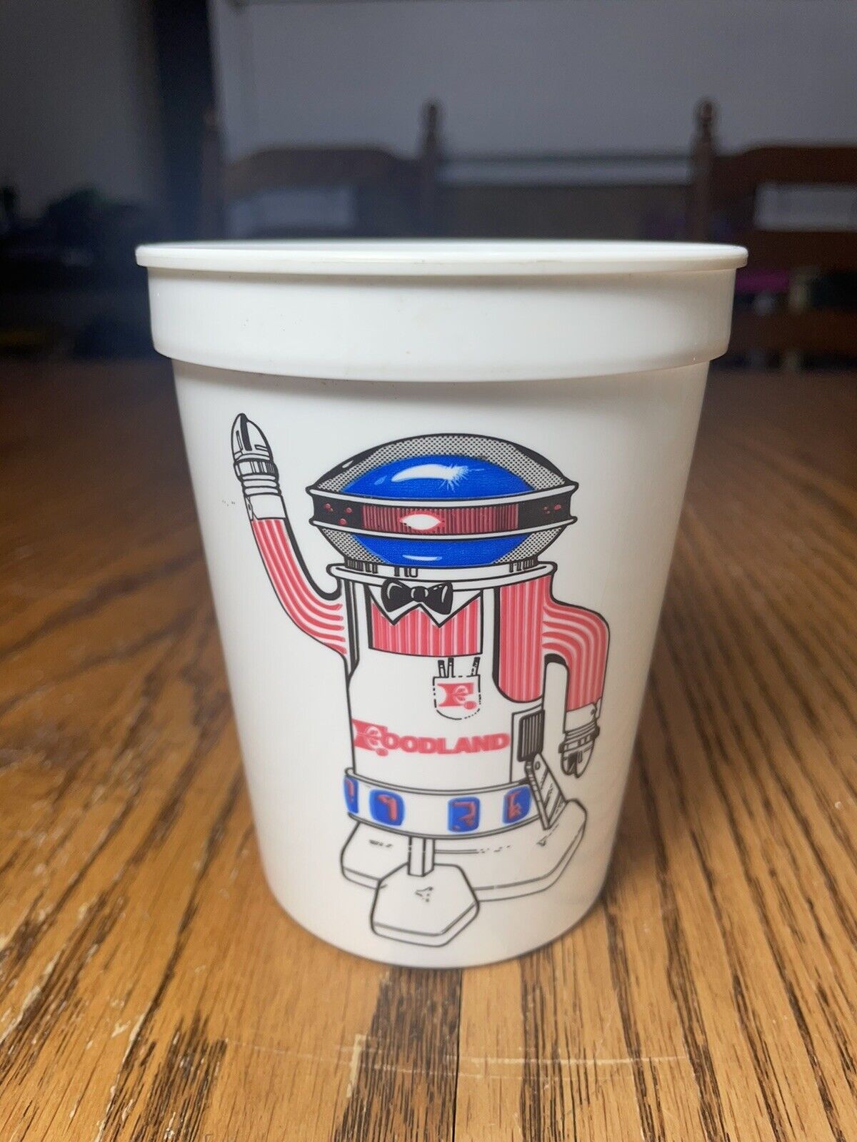 Vintage NOS 1985 Foodland Store Plastic Cup Friendly Robot Space Age Very Rare