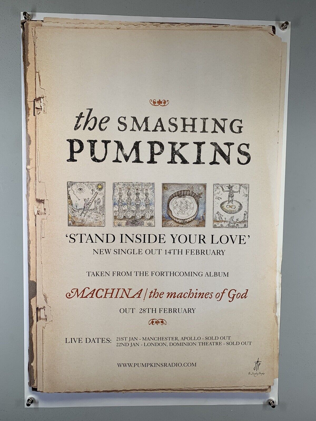 The Smashing Pumpkins Poster Vintage Original Promo Stand Inside Your Love 2000