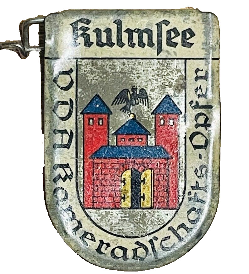1934 German VDA Pin WHW Coat of Arms Metal Badge Kulmsee Poland Europe pins